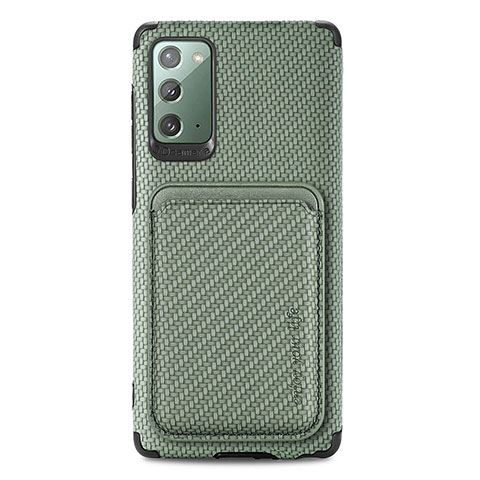 Custodia Silicone Ultra Sottile Morbida Cover con Magnetico S06D per Samsung Galaxy Note 20 5G Verde