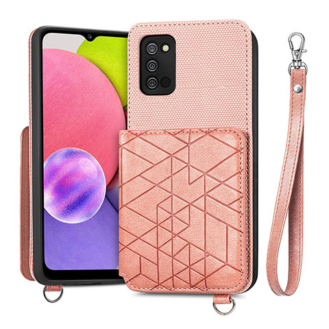 Custodia Silicone Ultra Sottile Morbida Cover con Magnetico S07D per Samsung Galaxy A02s Rosa