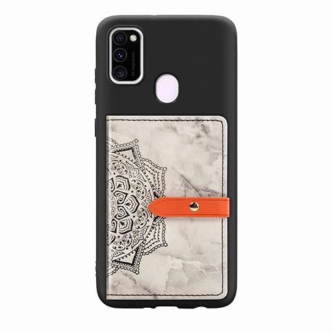 Custodia Silicone Ultra Sottile Morbida Cover con Magnetico S07D per Samsung Galaxy M30s Grigio