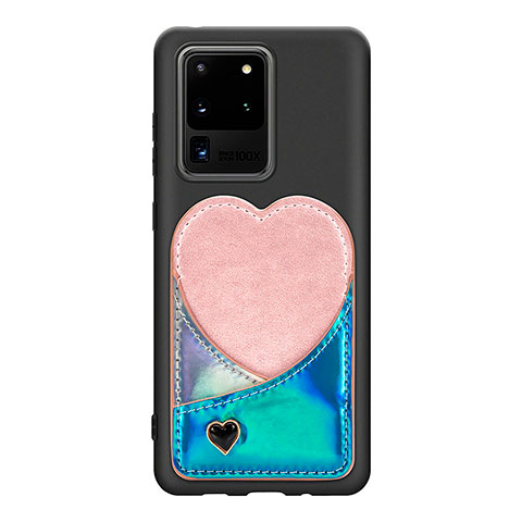Custodia Silicone Ultra Sottile Morbida Cover con Magnetico S07D per Samsung Galaxy S20 Ultra 5G Blu