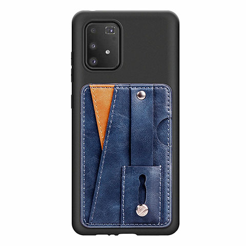 Custodia Silicone Ultra Sottile Morbida Cover con Magnetico S08D per Samsung Galaxy M80S Blu