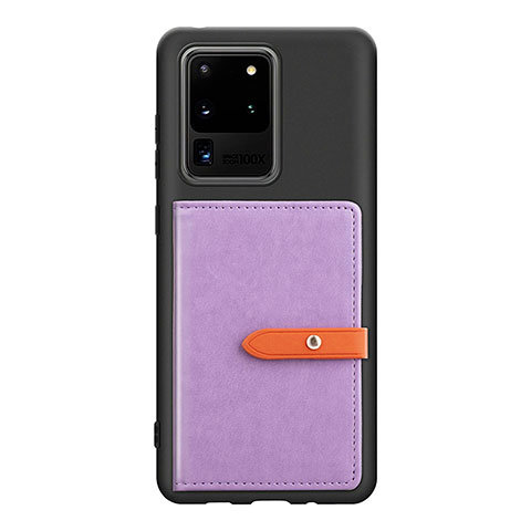 Custodia Silicone Ultra Sottile Morbida Cover con Magnetico S12D per Samsung Galaxy S20 Ultra 5G Viola