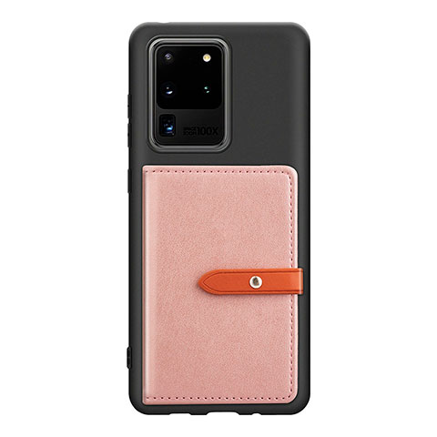 Custodia Silicone Ultra Sottile Morbida Cover con Magnetico S12D per Samsung Galaxy S20 Ultra Rosa