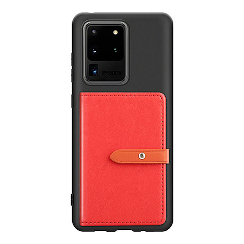 Custodia Silicone Ultra Sottile Morbida Cover con Magnetico S12D per Samsung Galaxy S20 Ultra Rosso