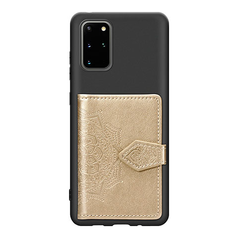 Custodia Silicone Ultra Sottile Morbida Cover con Magnetico S13D per Samsung Galaxy S20 Plus 5G Oro