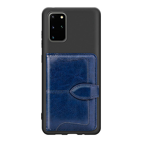Custodia Silicone Ultra Sottile Morbida Cover con Magnetico S14D per Samsung Galaxy S20 Plus Blu