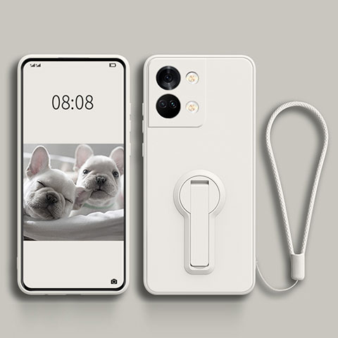 Custodia Silicone Ultra Sottile Morbida Cover con Supporto per OnePlus Nord 3 5G Bianco