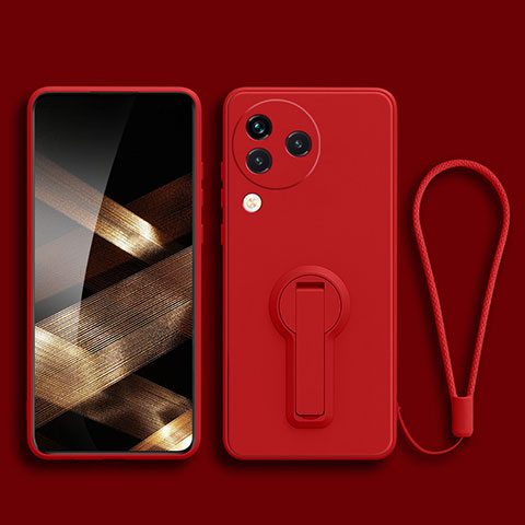 Custodia Silicone Ultra Sottile Morbida Cover con Supporto per Xiaomi Civi 3 5G Rosso