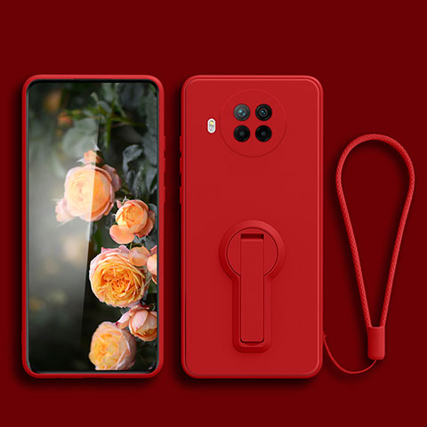 Custodia Silicone Ultra Sottile Morbida Cover con Supporto per Xiaomi Mi 10T Lite 5G Rosso