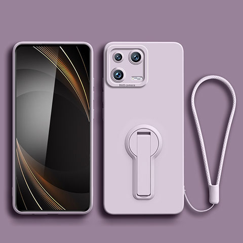 Custodia Silicone Ultra Sottile Morbida Cover con Supporto per Xiaomi Mi 13 Pro 5G Lavanda