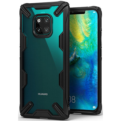 Custodia Silicone Ultra Sottile Morbida Cover Fronte e Retro 360 Gradi per Huawei Mate 20 Pro Nero