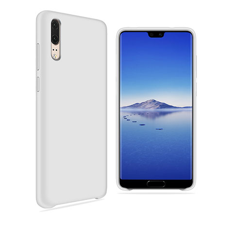 Custodia Silicone Ultra Sottile Morbida Cover Fronte e Retro 360 Gradi per Huawei P20 Bianco