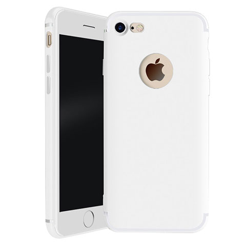 Custodia Silicone Ultra Sottile Morbida Cover H01 per Apple iPhone 7 Bianco