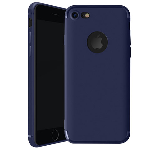 Custodia Silicone Ultra Sottile Morbida Cover H01 per Apple iPhone 7 Blu