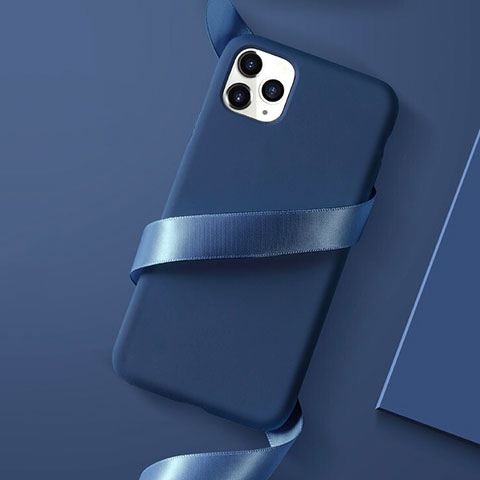 Custodia Silicone Ultra Sottile Morbida Cover S01 per Apple iPhone 11 Pro Blu