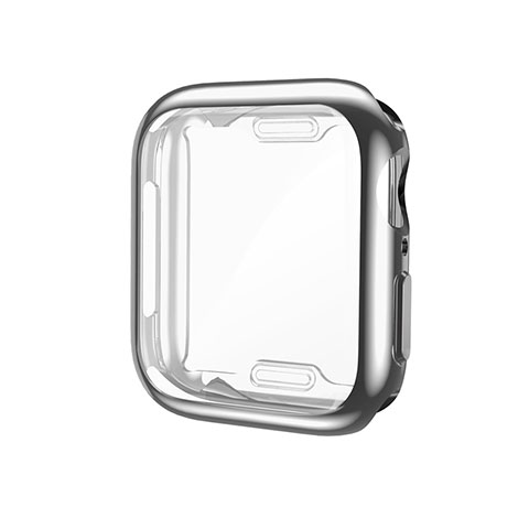 Custodia Silicone Ultra Sottile Morbida Cover S01 per Apple iWatch 5 40mm Argento