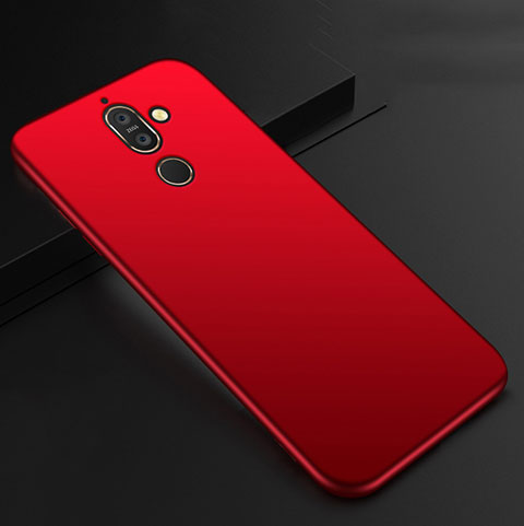 Custodia Silicone Ultra Sottile Morbida Cover S01 per Nokia 7 Plus Rosso