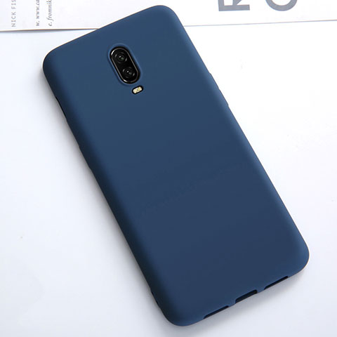 Custodia Silicone Ultra Sottile Morbida Cover S01 per OnePlus 6T Blu