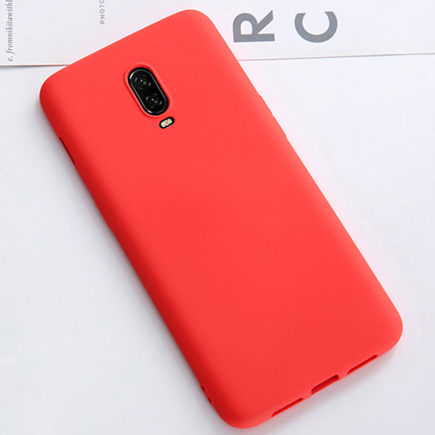 Custodia Silicone Ultra Sottile Morbida Cover S01 per OnePlus 6T Rosso