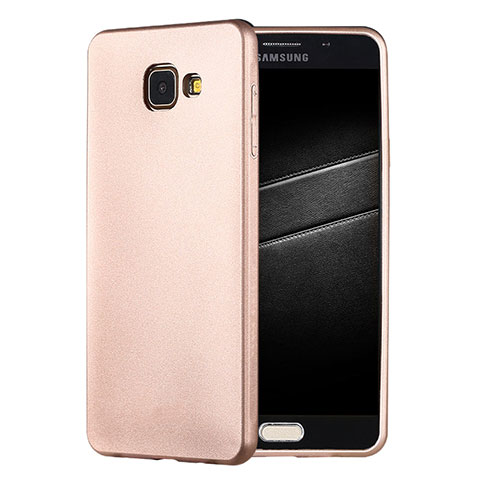 Custodia Silicone Ultra Sottile Morbida Cover S01 per Samsung Galaxy A7 (2016) A7100 Oro