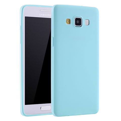 Custodia Silicone Ultra Sottile Morbida Cover S01 per Samsung Galaxy A7 SM-A700 Cielo Blu