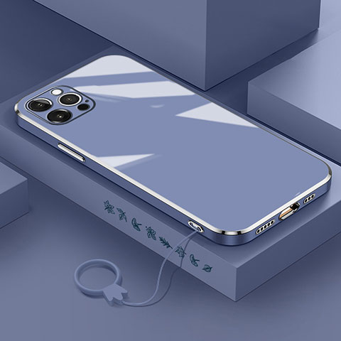 Custodia Silicone Ultra Sottile Morbida Cover S03 per Apple iPhone 14 Pro Max Grigio Lavanda