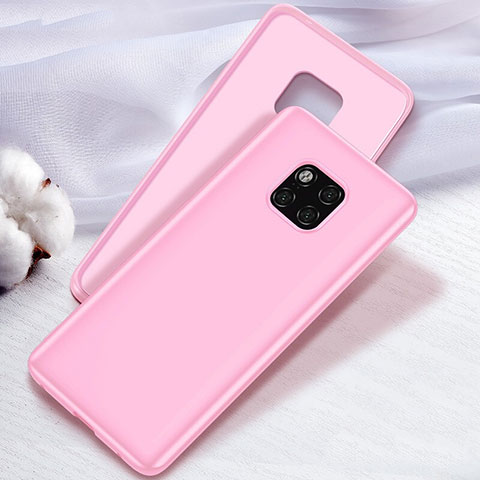 Custodia Silicone Ultra Sottile Morbida Cover S04 per Huawei Mate 20 Pro Rosa