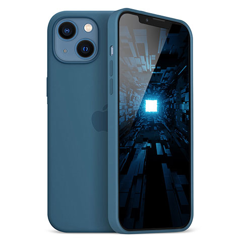 Custodia Silicone Ultra Sottile Morbida Cover S05 per Apple iPhone 13 Mini Blu