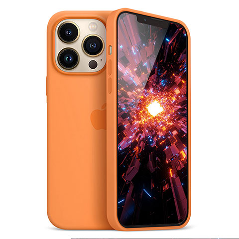 Custodia Silicone Ultra Sottile Morbida Cover S05 per Apple iPhone 13 Pro Arancione