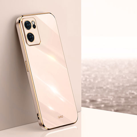 Custodia Silicone Ultra Sottile Morbida Cover XL1 per Oppo Find X5 Lite 5G Oro