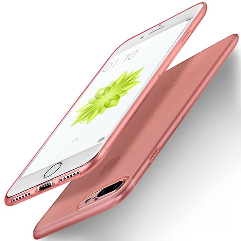 Custodia Silicone Ultra Sottile Morbida D03 per Apple iPhone 8 Plus Oro Rosa