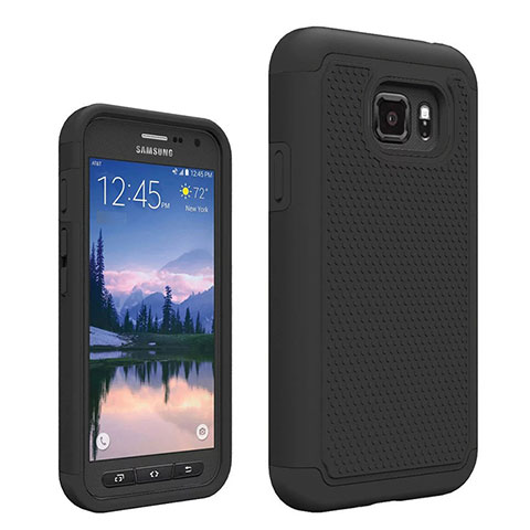 Custodia Silicone Ultra Sottile Morbida Fronte e Retro 360 Gradi per Samsung Galaxy S7 Active G891A Nero