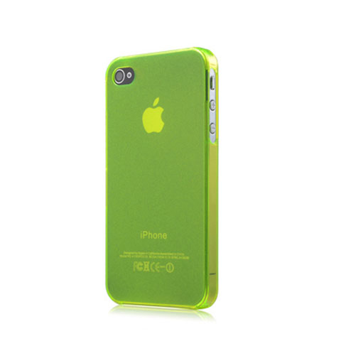 Custodia Silicone Ultra Sottile Morbida Opaca per Apple iPhone 4 Verde