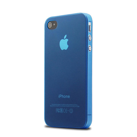 Custodia Silicone Ultra Sottile Morbida Opaca per Apple iPhone 4S Blu