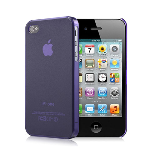 Custodia Silicone Ultra Sottile Morbida Opaca per Apple iPhone 4S Viola