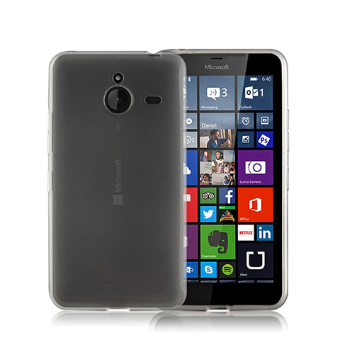 Custodia Silicone Ultra Sottile Morbida Opaca per Microsoft Lumia 640 XL Lte Grigio