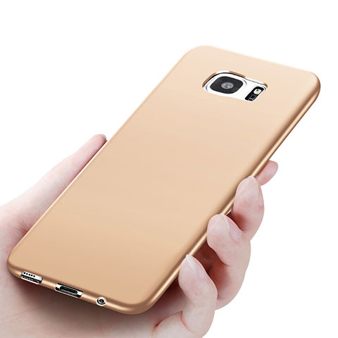 Custodia Silicone Ultra Sottile Morbida R06 per Samsung Galaxy S7 Edge G935F Oro