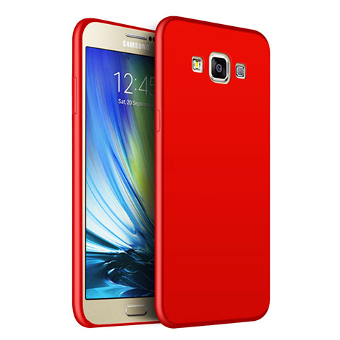 Custodia Silicone Ultra Sottile Morbida S02 per Samsung Galaxy A7 Duos SM-A700F A700FD Rosso