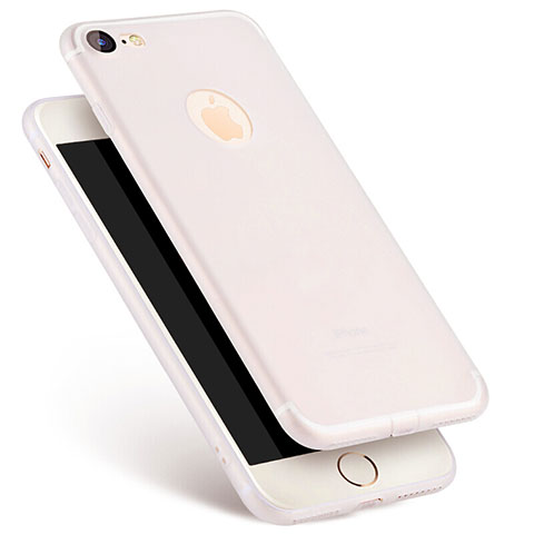 Custodia Silicone Ultra Sottile Morbida S07 per Apple iPhone 7 Bianco