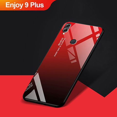 Custodia Silicone Ultra Sottile Morbida Specchio per Huawei Enjoy 9 Plus Rosso