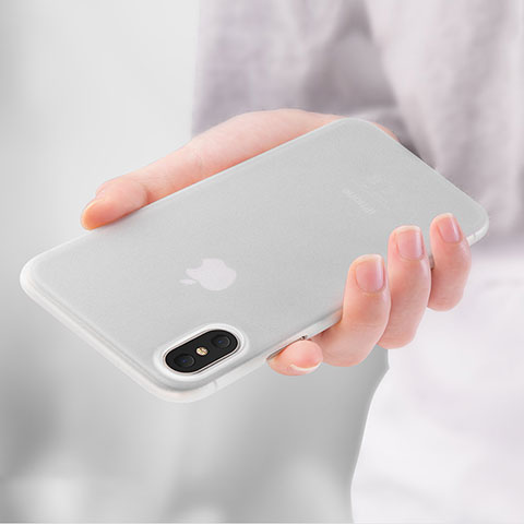 Custodia TPU Trasparente Ultra Slim Morbida T04 per Apple iPhone Xs Max Bianco