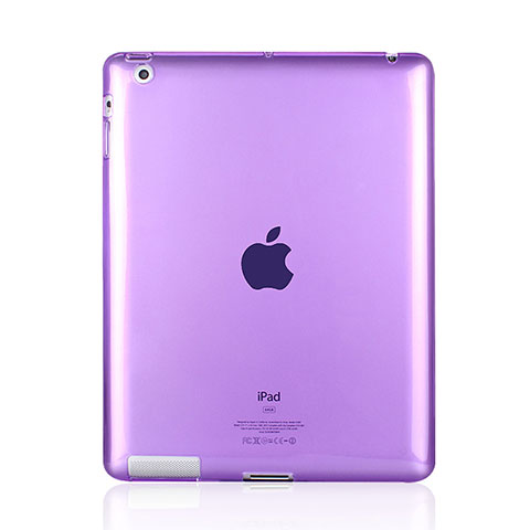 Custodia TPU Trasparente Ultra Sottile Morbida per Apple iPad 2 Viola