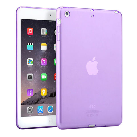 Custodia TPU Trasparente Ultra Sottile Morbida per Apple iPad Mini 2 Viola