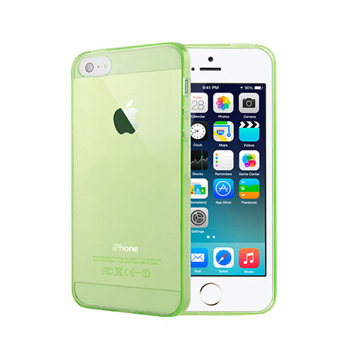Custodia TPU Trasparente Ultra Sottile Morbida per Apple iPhone 5 Verde