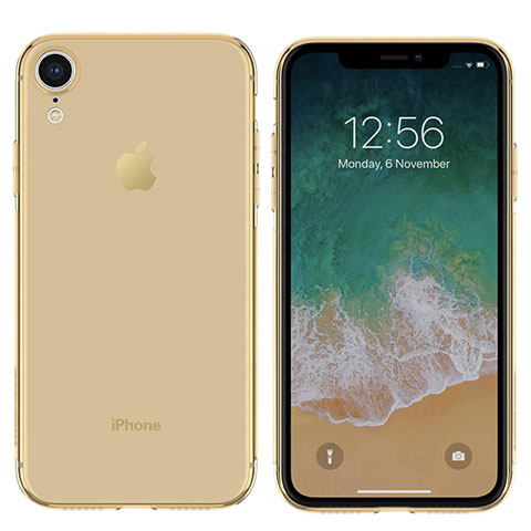 Custodia TPU Trasparente Ultra Sottile Morbida per Apple iPhone XR Oro