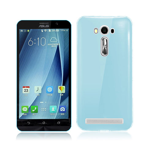 Custodia TPU Trasparente Ultra Sottile Morbida per Asus Zenfone 2 Laser ZE500KL ZE550KL Blu