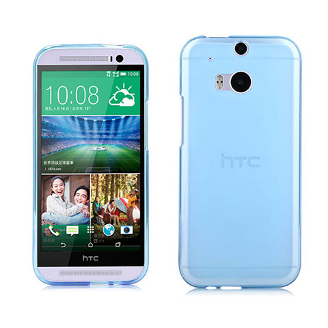 Custodia TPU Trasparente Ultra Sottile Morbida per HTC One M8 Blu