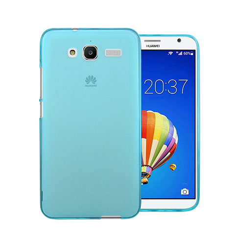 Custodia TPU Trasparente Ultra Sottile Morbida per Huawei Ascend GX1 Blu