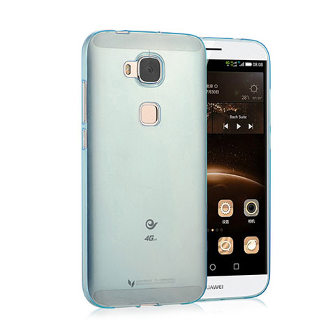 Custodia TPU Trasparente Ultra Sottile Morbida per Huawei G8 Blu