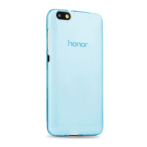 Custodia TPU Trasparente Ultra Sottile Morbida per Huawei Honor 4X Blu